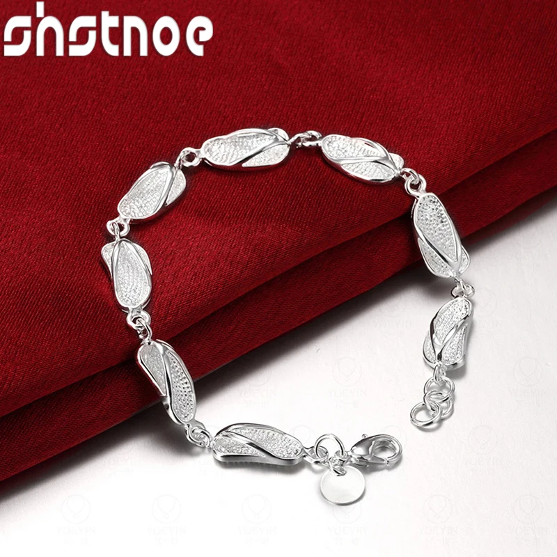 Creative Jewelry 925 Sterling Silver Slipper Fashion Design Bracelet Accessories For Men Women Birthday Party Gift For Girls