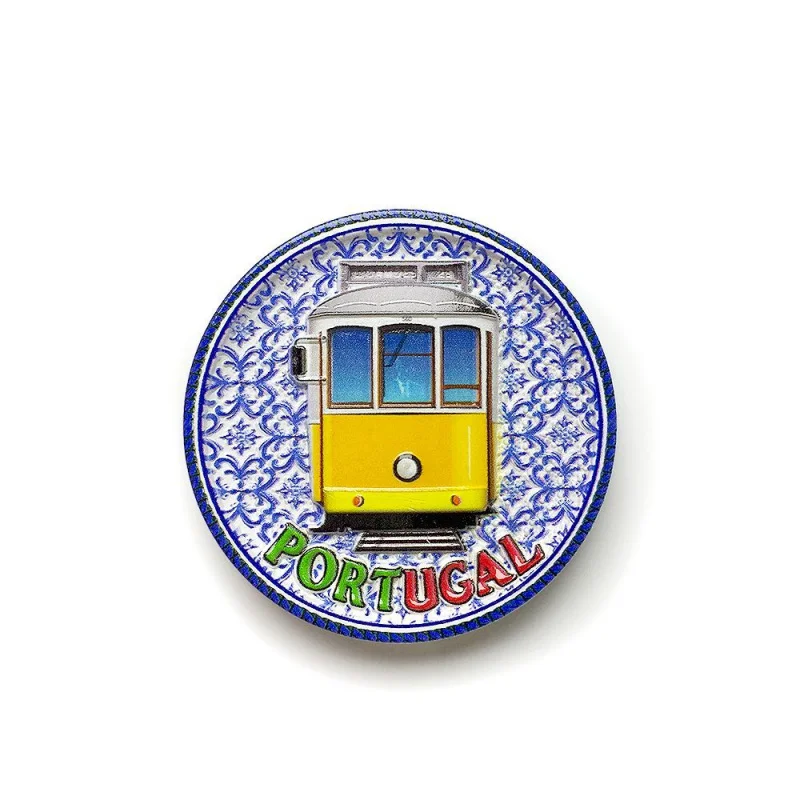 Portuguese Cultural and Tourism Souvenir 3D Round Magnetic Refrigerator Sticker Home and Kitchen Decoration