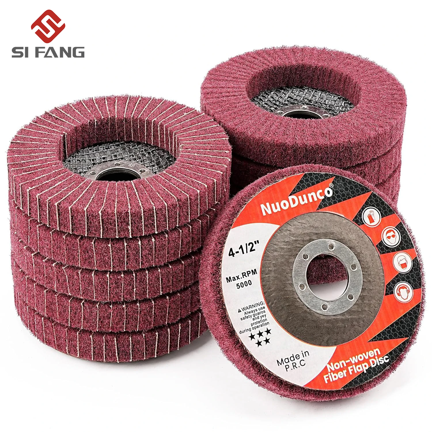 

10pcs 4.5‘’ Nylon Fiber Flap Polishing Wheel Disc Set 240/320 Grit for Angle Grinder Wood Metal Buffing - Polishing Wheel Disc