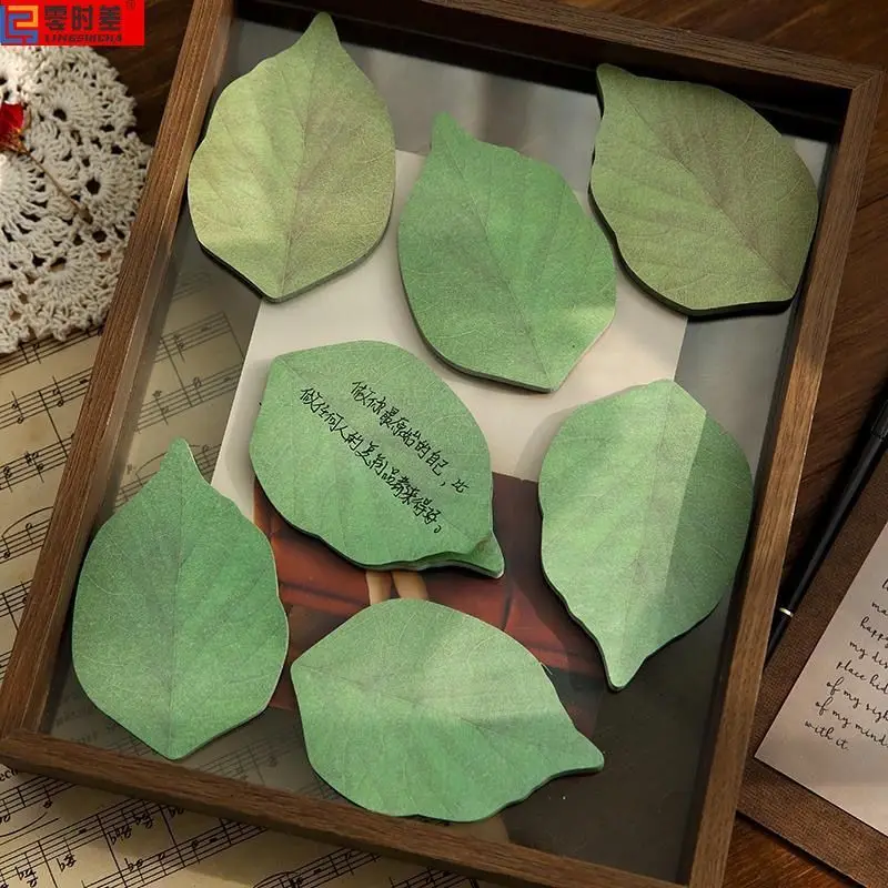 Cute Leaf Shaped Sticky Notes Set Creative Ins Style Memo Pad for Office School Home Decoration