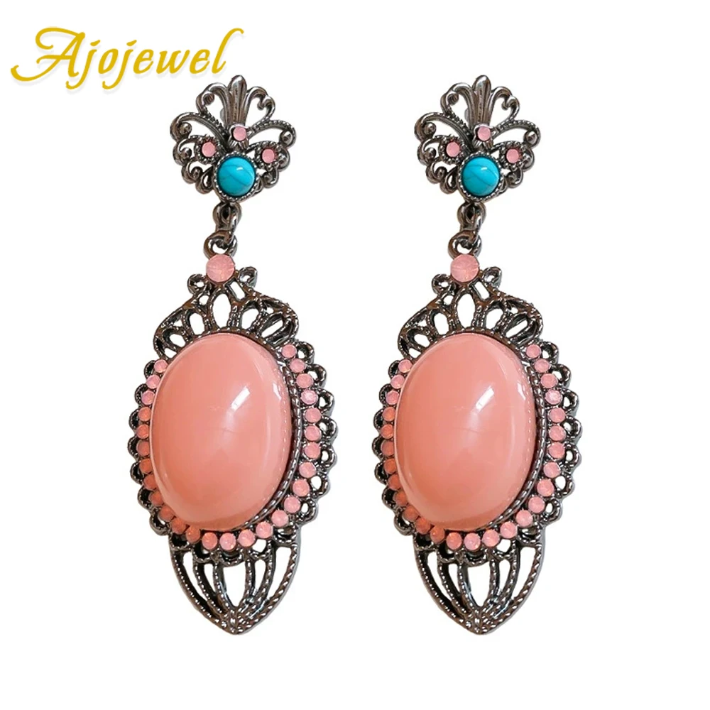

Ajojewel Geometric Acrylic Fashion Statement Drop Earrings For Women Vintage Resin Oval Stone