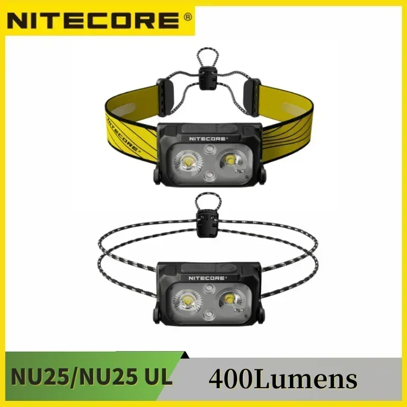 

Original NITECORE NU25 Dual beam USB-C rechargeable Headlamp 400Lumens Built-in 650mAh Battery Spotlight +Floodlight