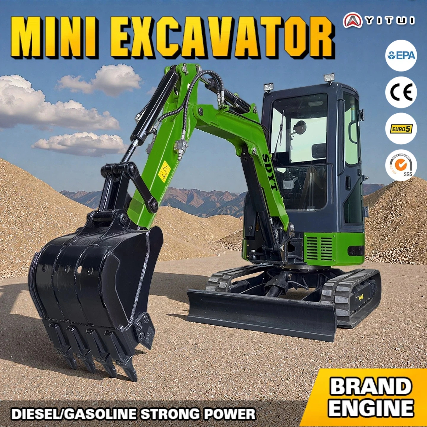 Mini Excavator 3.5 tons Customized Kubota Engine Crawler Type User-Friendly Operation Home Yard And Farm