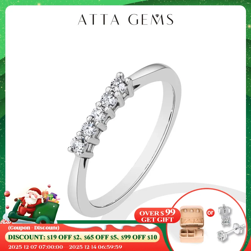 ATTAGEMS 2mm Round Cut lab Diamond Ring Pure 10k 14K 18K Gold for Women Girl Anniversary Gift Simple Versatile Ring Fine Jewelry