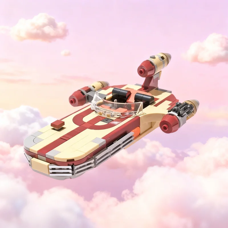 

300 деталей MOC Luke S X 34 SoroSuub Landspeeder: Модель звездолета для сборки, креативный подарок, декор для демонстрации, премиум-качество