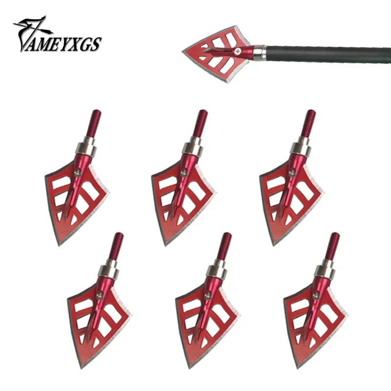 3 Pcs Compound Bow and Mini bow Hunting Arrowheads 2 Blade Red Bloodthirsty Arcehry Sooting Arrow Tips Broadhead Points