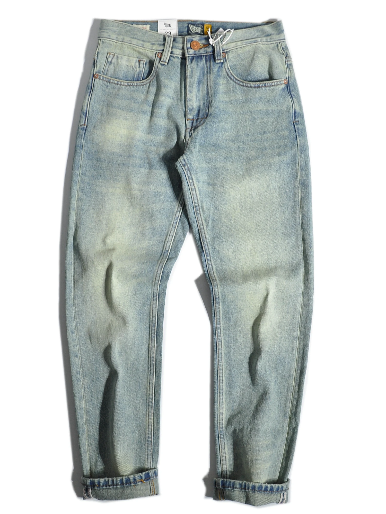 

Американские ретро-джинсы свободного кроя из хлопка для мужчин, повседневные прямые брюки из денима, молодежный тренд, осенняя коллекция