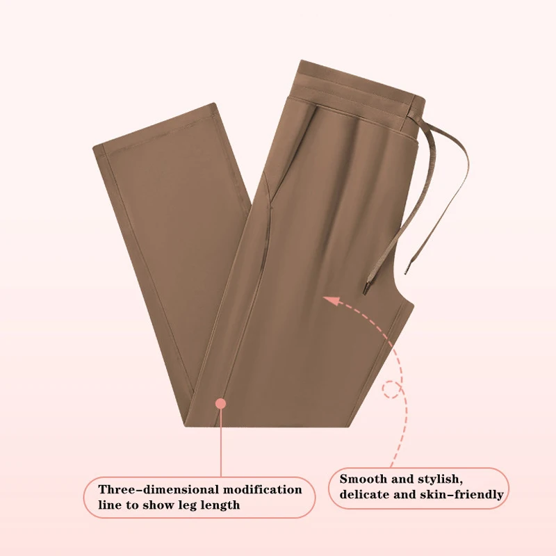 SHINBENE New Product Tummy Control Skin-friendly Straight Outerwear Casual Pants Fashion Running High Waist Pocket Yoga Pants