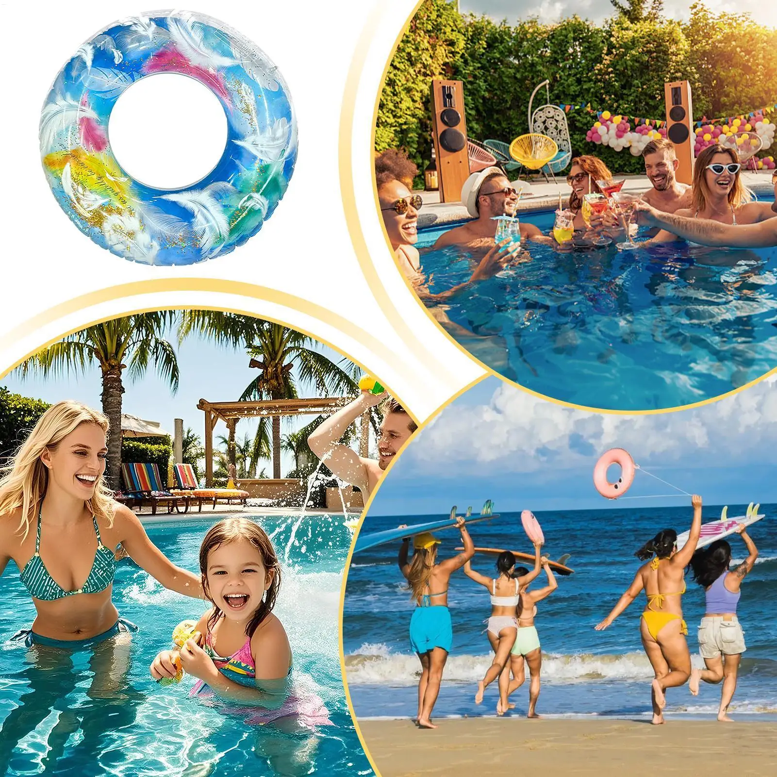 

Pool Tubes For Adults Inflatable Pool Tube Adult Swim Ring For Summer Beach Lake River Backyard Party Water Park Resort Vacation