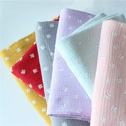 Cat Printed Cotton Crepe Fabric Soft Double Gauze Cotton Crepe Fabric for DIY Sewing Patchwork Baby Cloth Tracksuit Bed Sheet