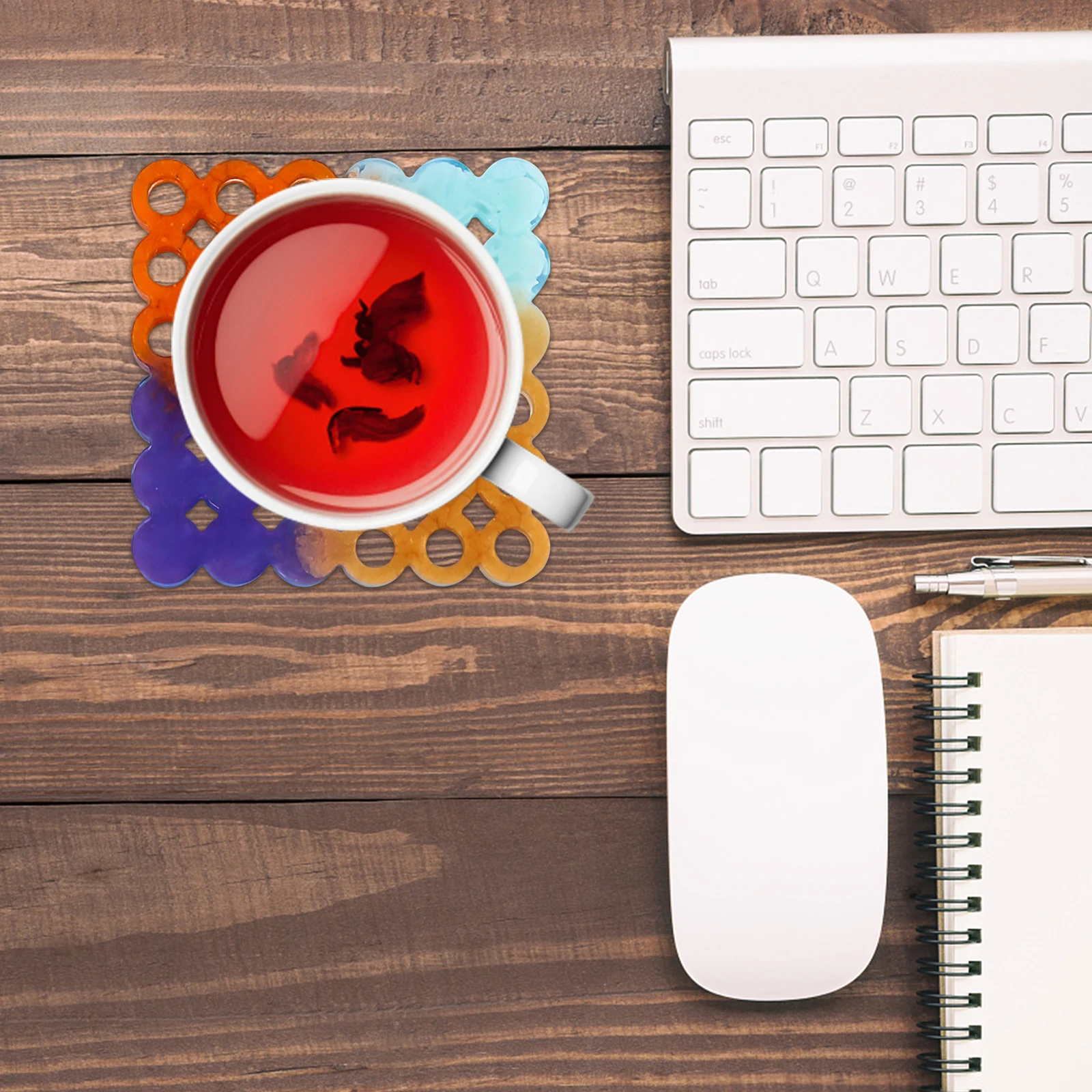 

Cube Coaster Mold Cup Mat Casting Flowers Mould Pottery Clay Tools DIY Crystal Epoxy Resin H made Silicone Flexible Durable