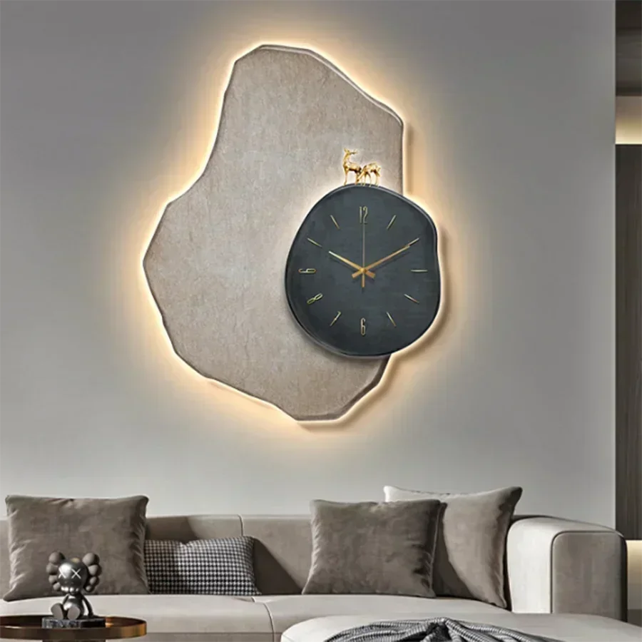 Luxury Living Room Wall Clock Decor Light Big Elegant Wall Clock Quartz Art Unique Modern Design Silent Bedroom Reloj Room