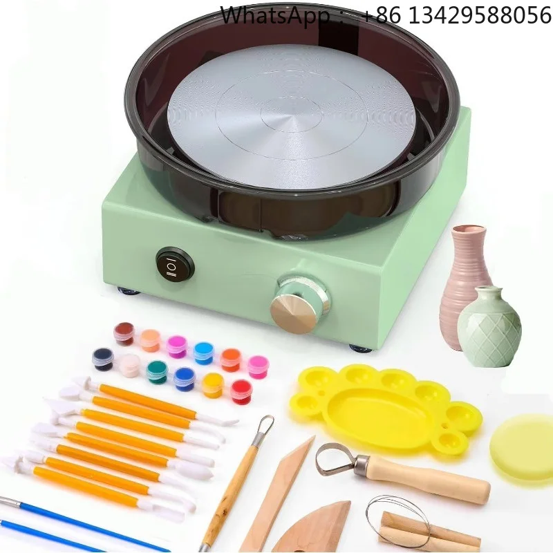 Electric Aluminum Alloy Pottery Wheel Adjustable Speed Mini Pottery Machine DIY Pottery Shaping Machine