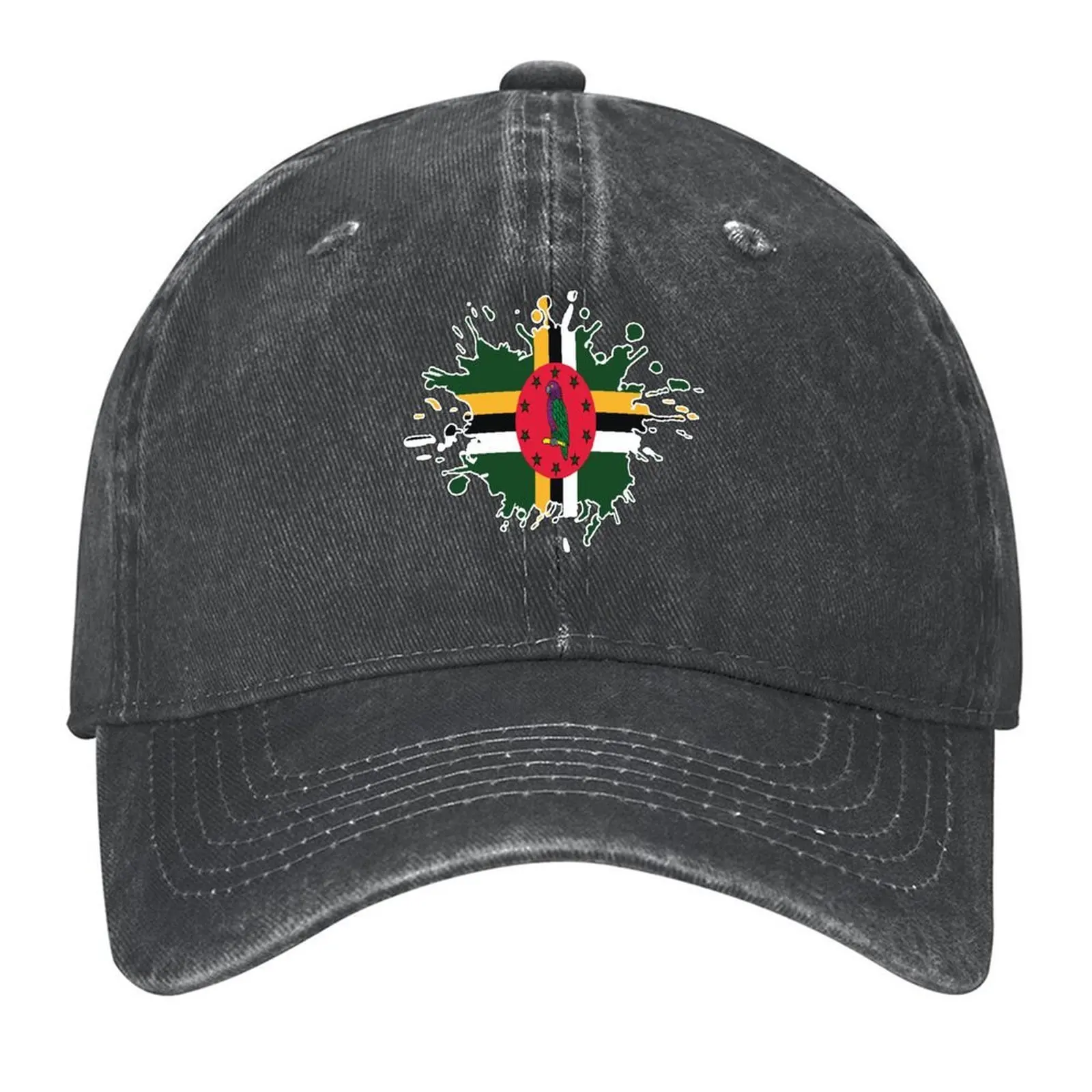 

Dominica National Flag splash Baseball Cap Hat Baseball Cap party Hat Fishing cap fashionable Women's 2025 Men's