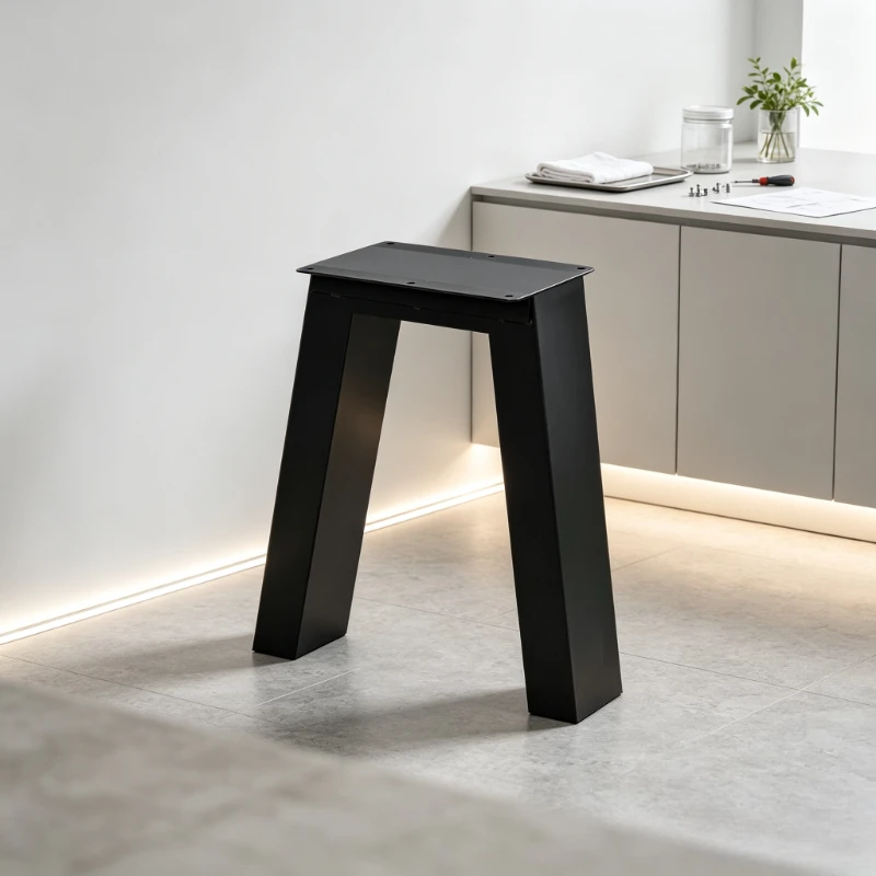 Single Heavy-duty Metal Table Leg, Replacement Desk Stand Support Bracket for Office, Iron Furniture Frame for Workstation.