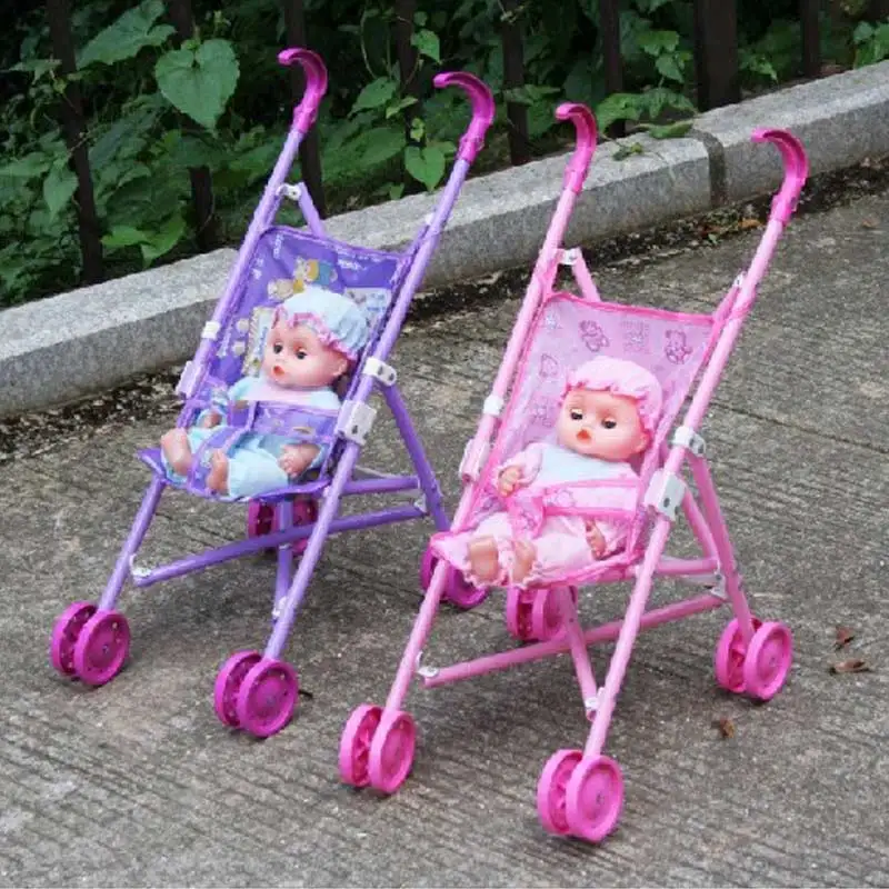 Stroller Plastic Children Pram Pushchair Toy Play Set For Garden Outdoors Supermart Safe Baby Dolls Carriages