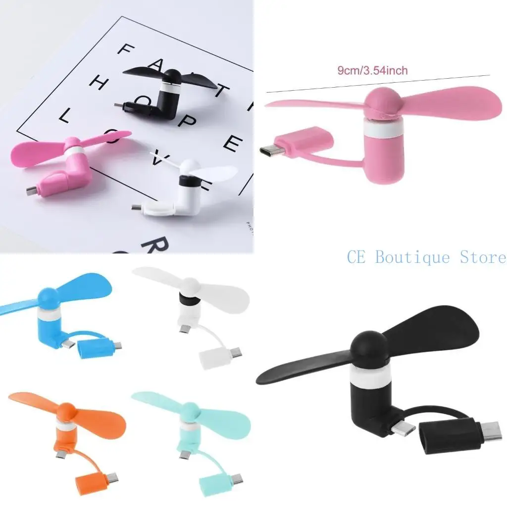 652F USB -мобильный телефон вентиляторов типа C Micro USB Cooler Handheld Moble Phone Fan