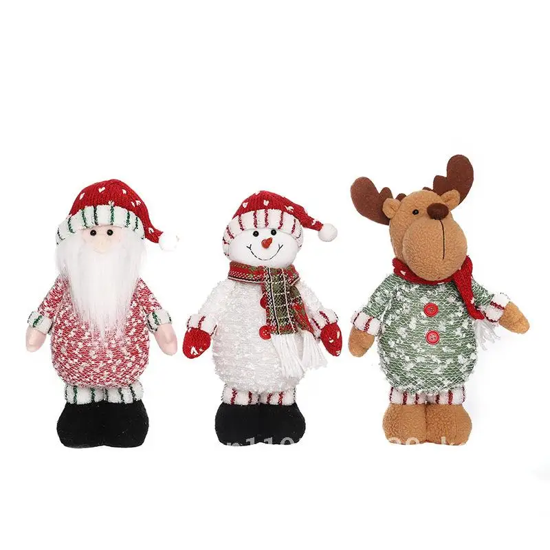 

New Christmas Decorations Glow Santa Snowman Elk Doll Ornaments Standing Doll