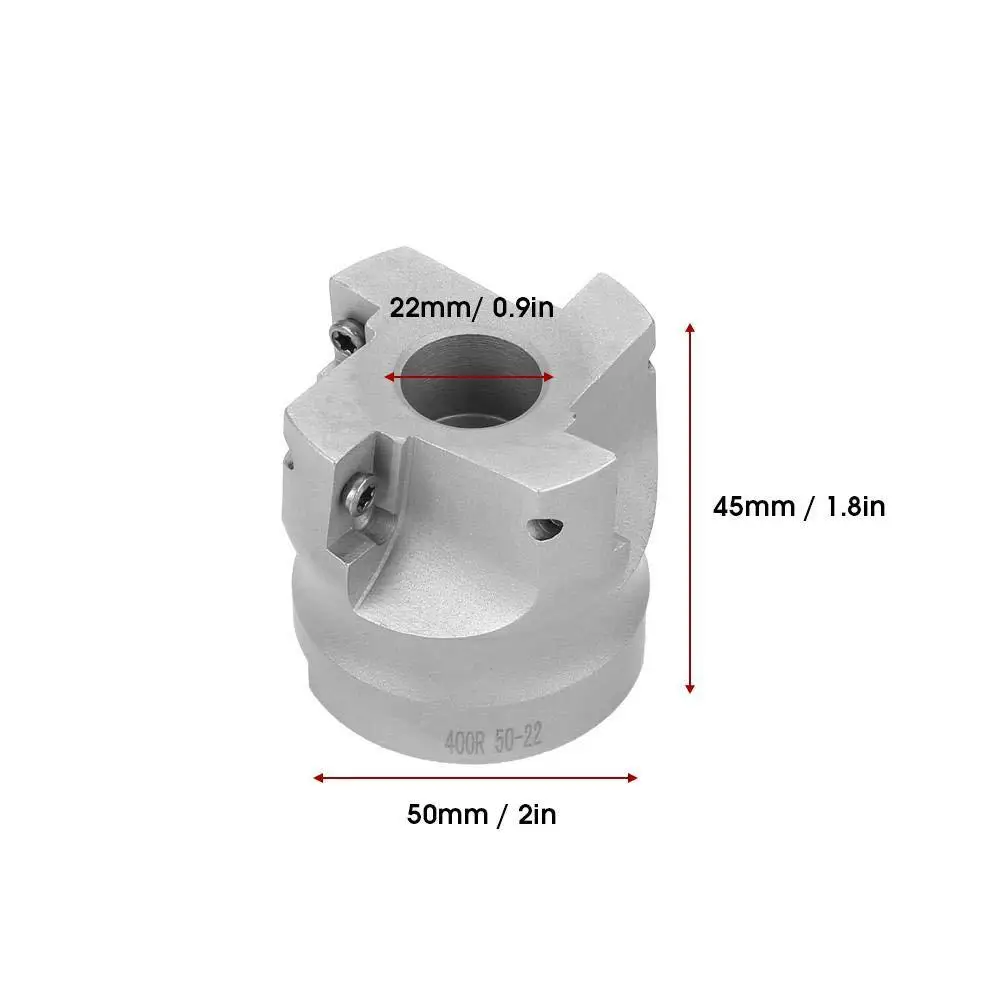 R8-FMB22 7/16 Inch Milling Cutter Shank+400R 50 Cutter Head+4 Pieces of APMT1604 Cutter Particles