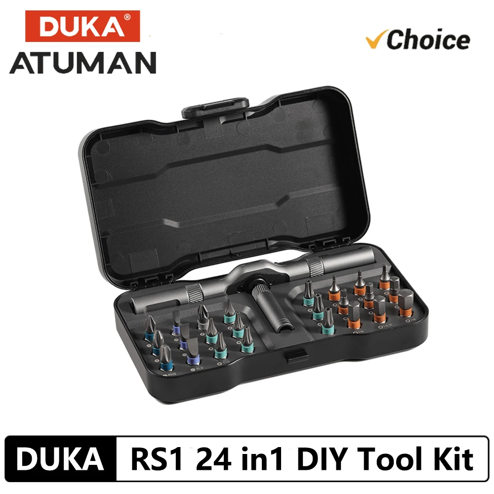 

Новинка 2023 года DUKA Atuman RS1 24 в 1, универсальный ключ с храповым механизмом, отвертка S2, магнитные биты, набор инструментов, инструмент для домашнего ремонта «сделай сам»