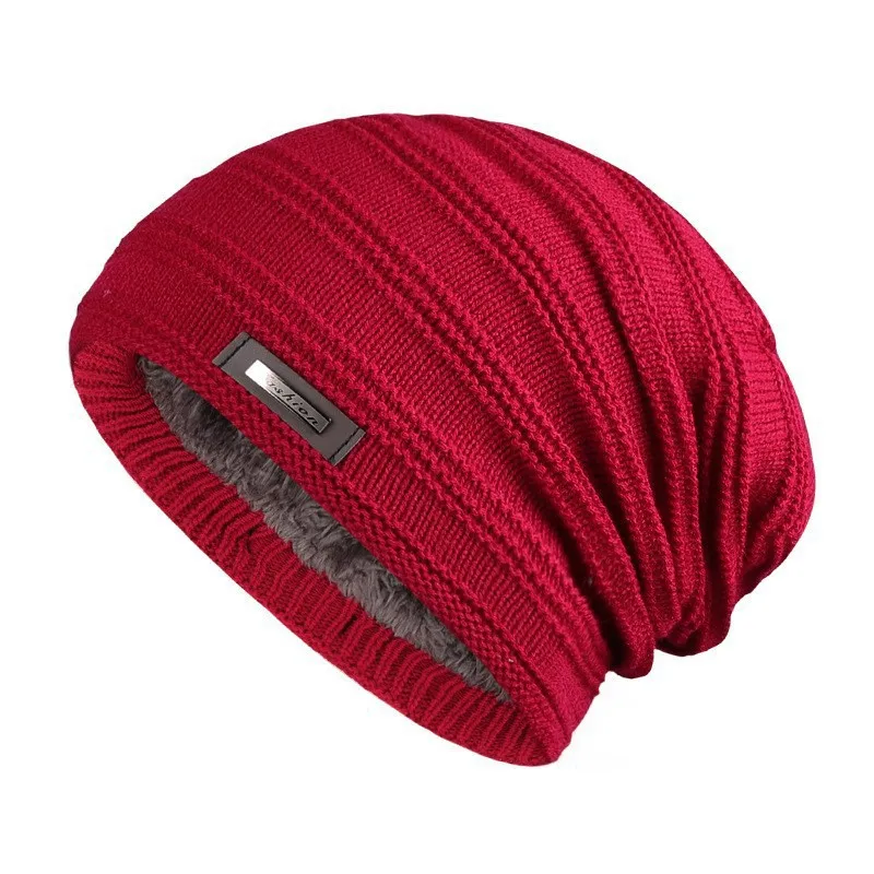 Men Women Winter Knit Beanie Hat Fleece Lined Warm Slouchy Skull Cap Soft Stretch Knitted Hat Outdoor Ski Caps