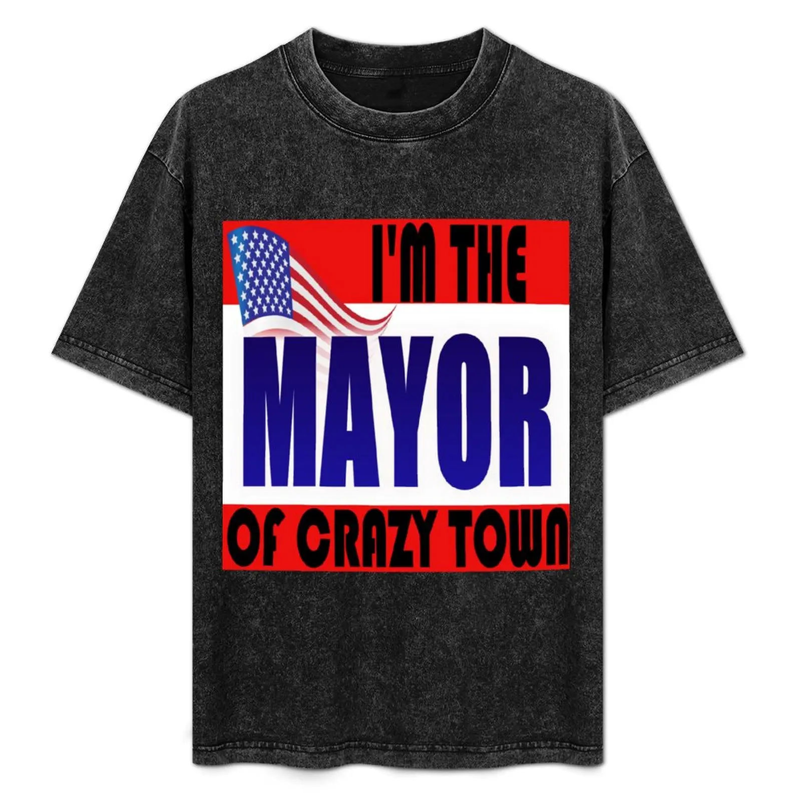 I'M THE MAYOR OF CRAZY TOWN T-Shirt Casual Light Summer Short Sleeve Top