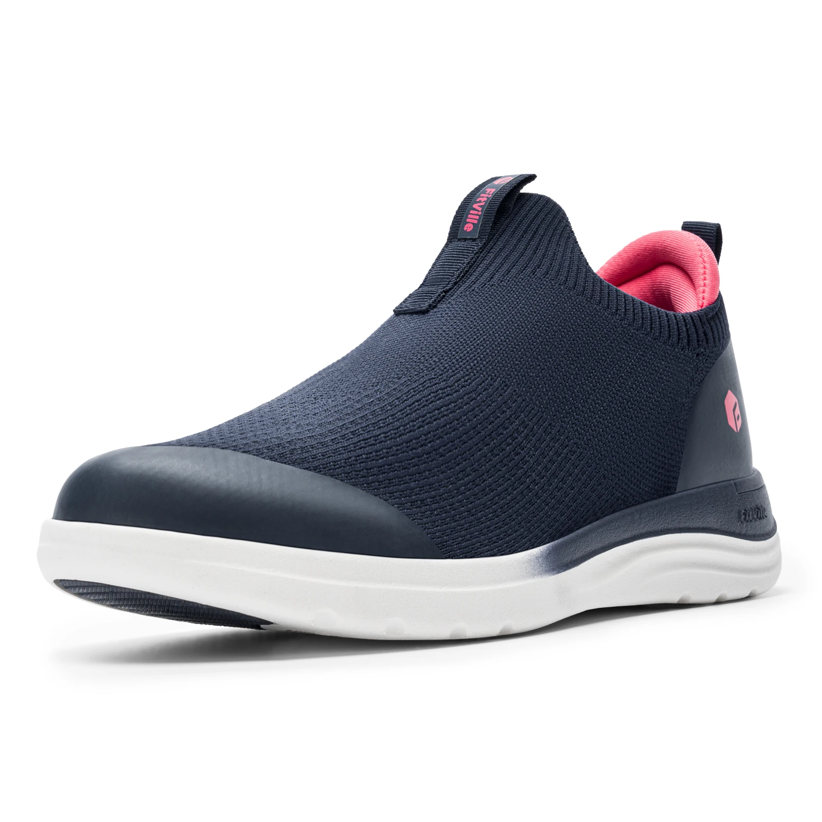 FitVille Women'S Wide Slip On Walking Sneakers With Roomy Fit For Fat Feet, Arch Support Comfort Casual Shoes For Daily Walking & Outdoor Use