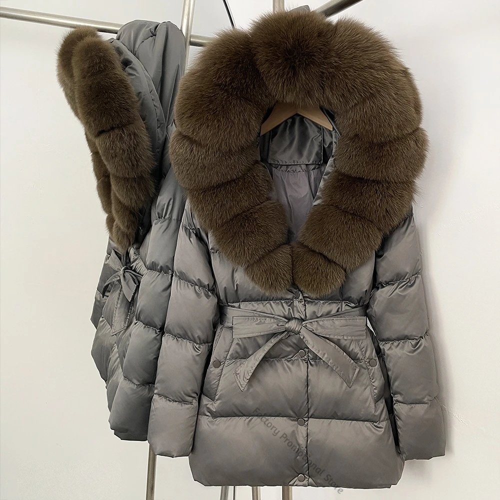 Women's Down Jacket Luxury Padding Jacket with Fur Down Coats and Parkas Winter Fur Coat Female Geaca Lightweight Puffer Women