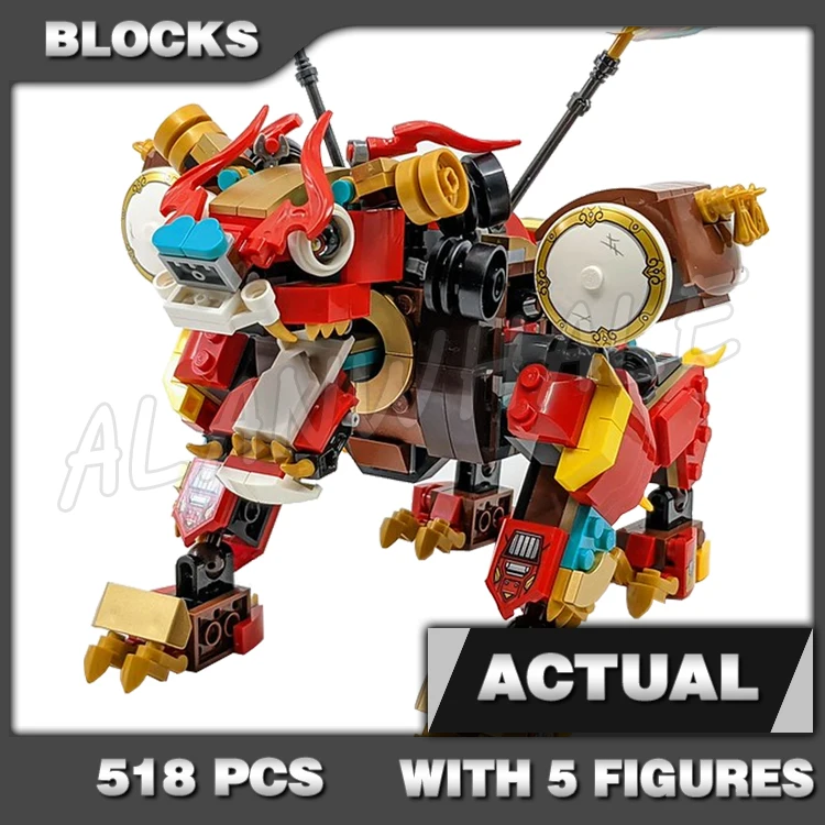 532pcs Monkie Kid Sandy's Power Loader Mech Sun Wukong Robot Mecha Spider 60128 Building Block Toys Compatible with Model