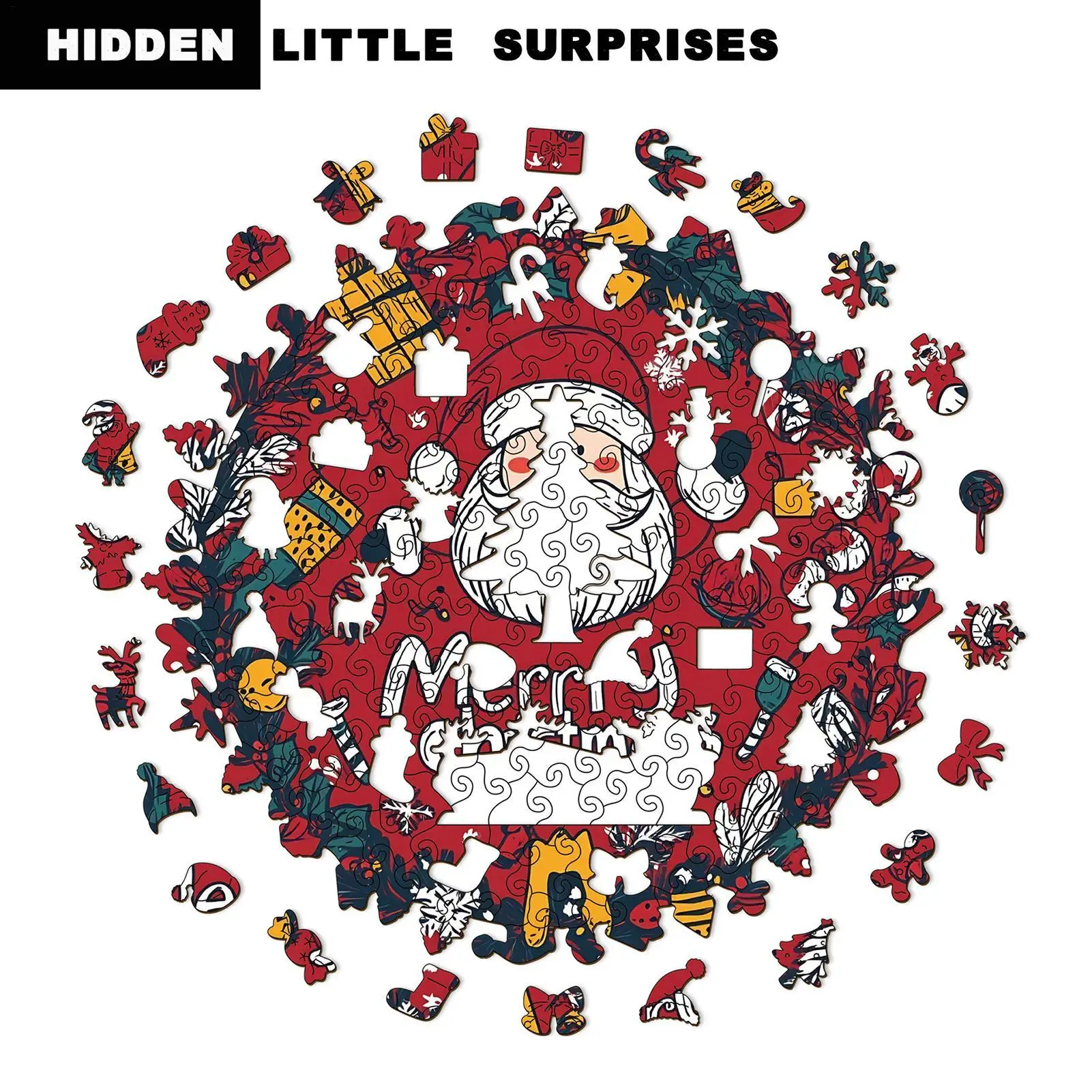 بانوراما الألغاز عيد الميلاد تحت عنوان إكليل تصميم عطلة الخشب بازل قطع للنساء بنين بنات الشباب المراهقين الزوج ابن ابنة #5