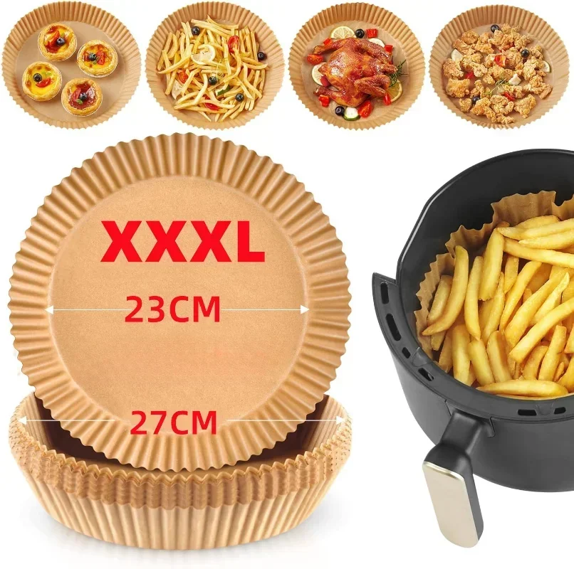 

Large Round Air Fryer Paper Liners Disposable Parchment Liner Oil-proof Paper Tray Non-Stick Baking Mat Air Fryer Accessories