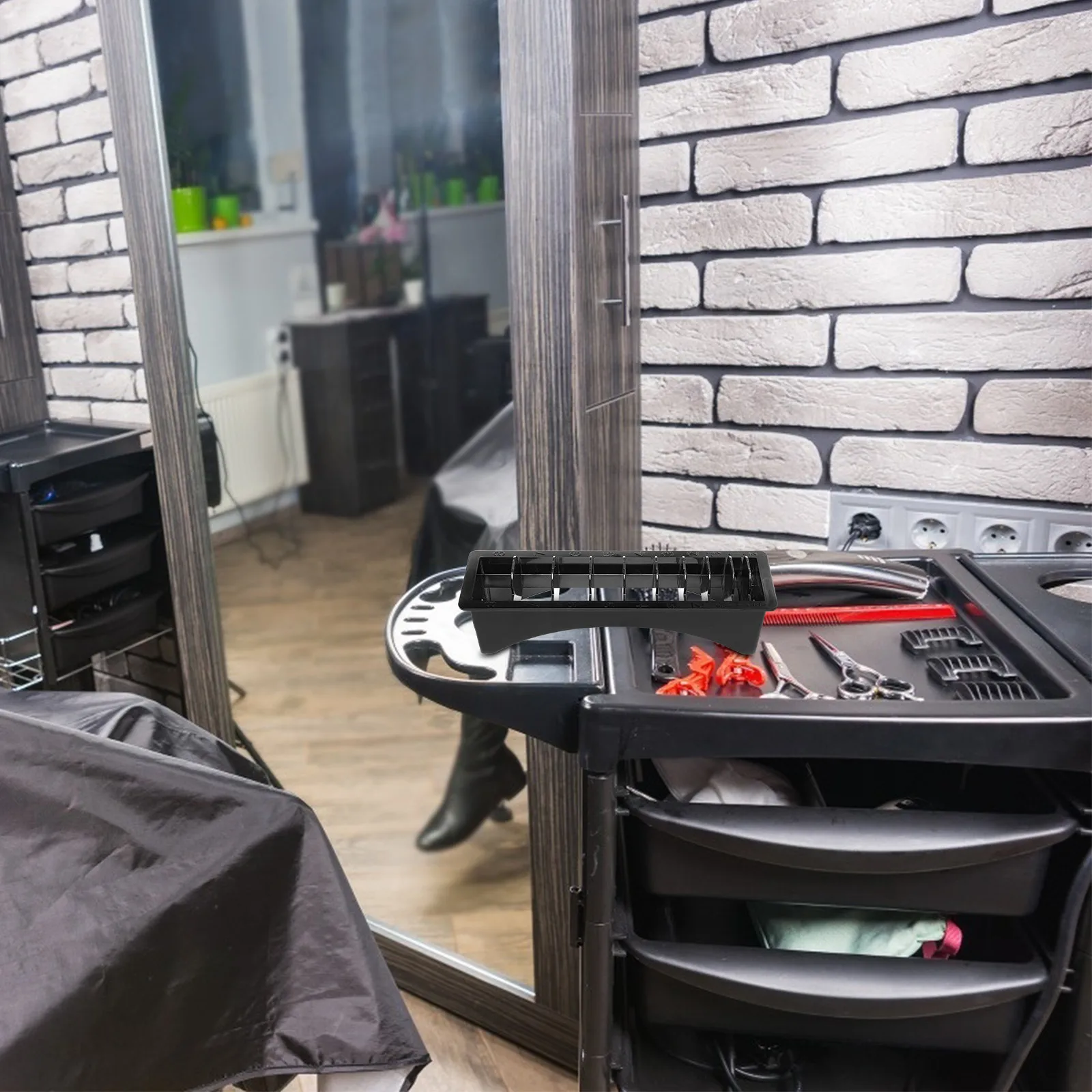 

2Pcs ABS Comb Storage Box Limit Positioning Hair Styling Organizer for Guide Combs Hair Salon Desk Storage Box Comb Organizer