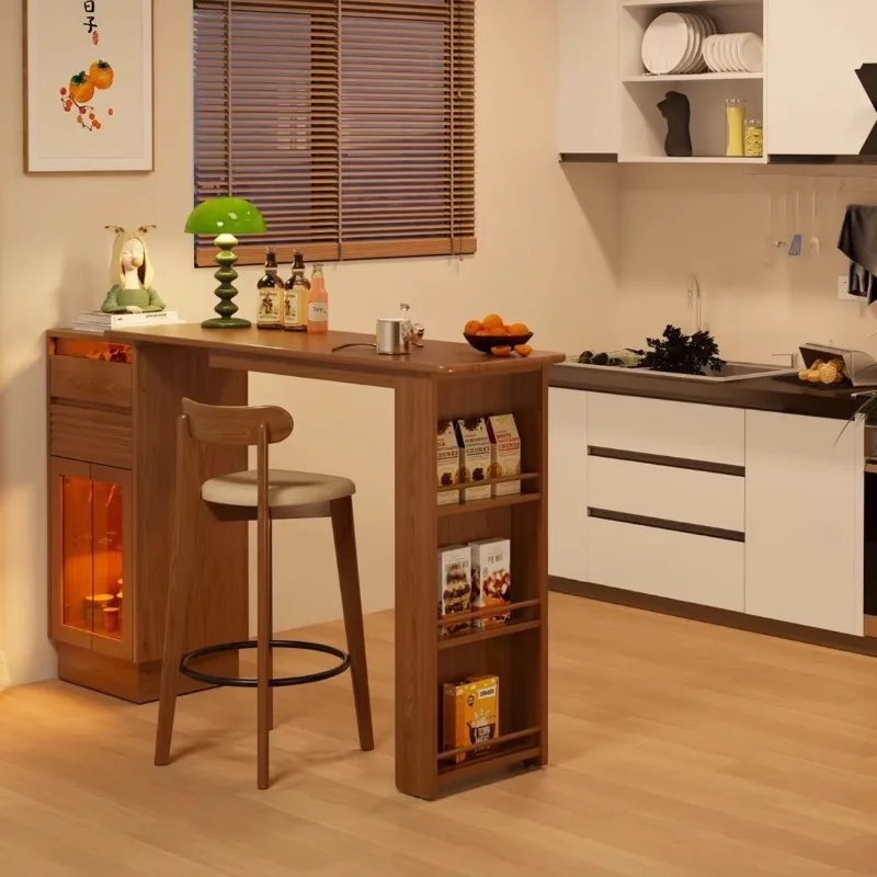 Solid wood modern custom color bar table balcony living room partition mini extended small cabinet