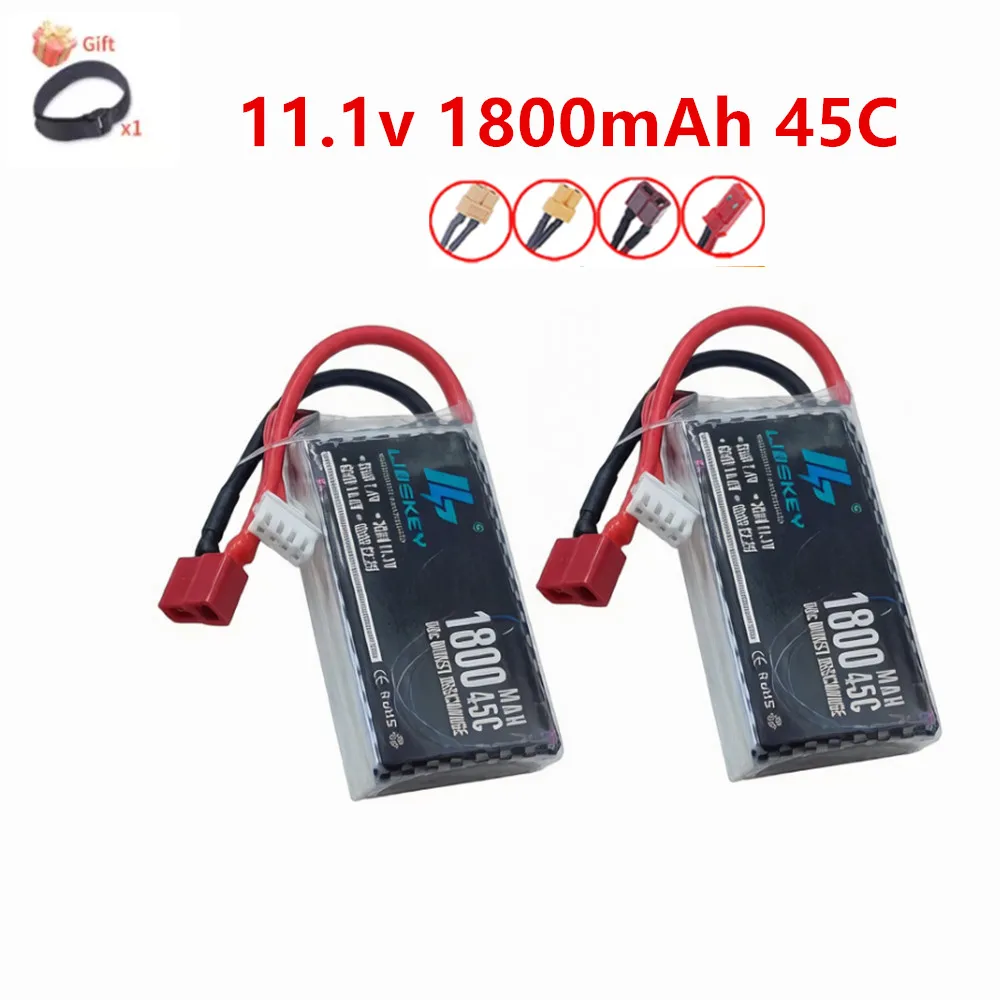3S 1800mAh Lipo Battery 11.1V 45C Softcase with XT60 Plug for RC Car FPV Drone Desert Truck RC Racing Hobby Parts XT30 T JST