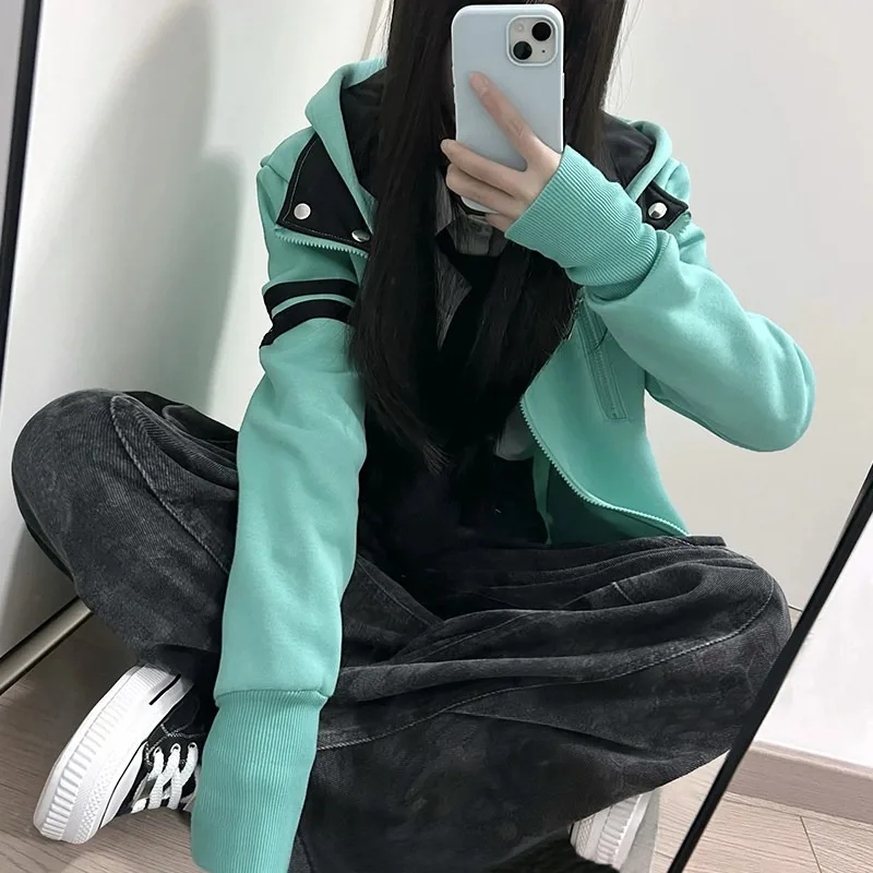 Anime Kaneki Ken Cosplay Costume Green Hooded Sweatshirt Zipper Jacket Coat for Men Role Play Outfit Casual Clothing view 2