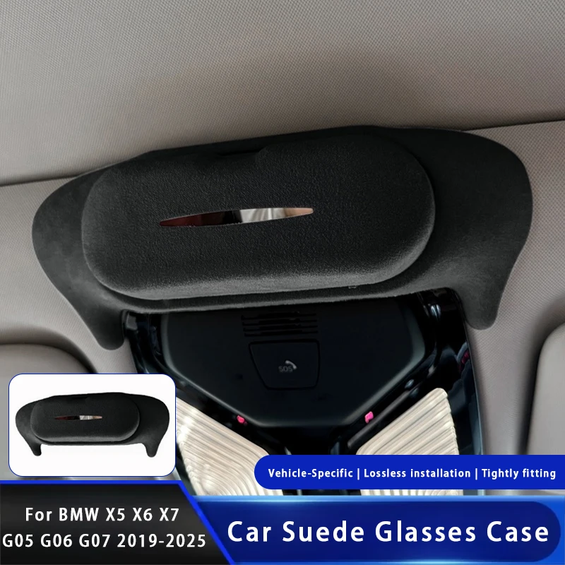 For BMW 3 5 Series X1 X3 X5 X6 X7 G20 G45 G60 G05 G06 G07 U11 Car Sunglasses Holder Suede Glasses Case Sunglasses Storage Box