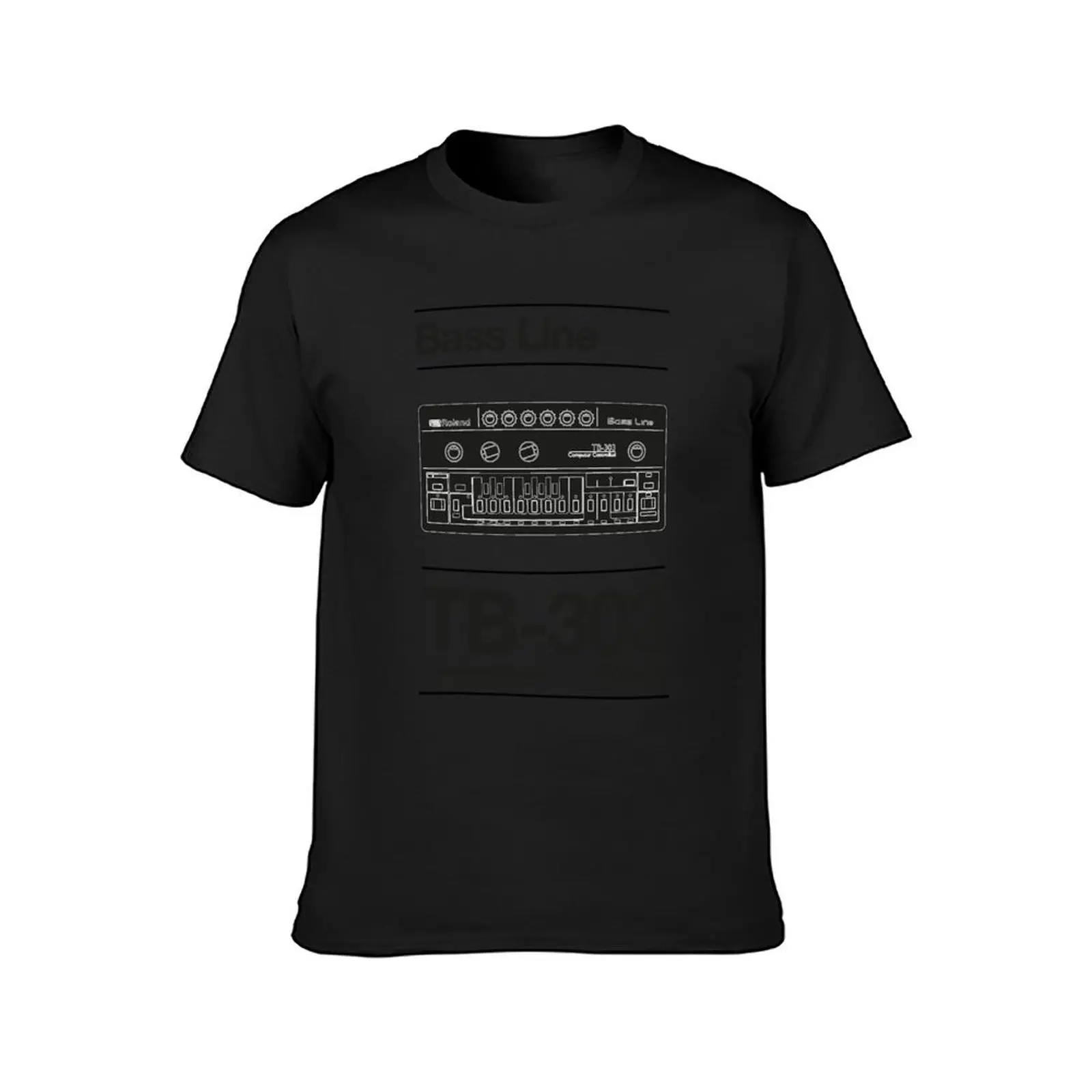 Synthwave Vibes: Minimalist Roland TB-303 Bass Line Art T-Shirt customizeds oversizeds mens workout shirts