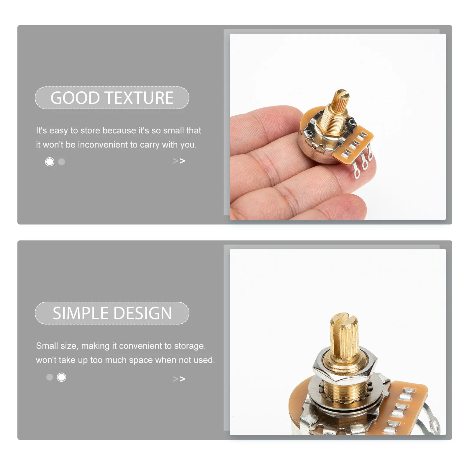 1Set Electric Guitar Potentiometer Metal Sturdy Texture Small Size Replacement Instrument Parts Modification Metal Potentiometer