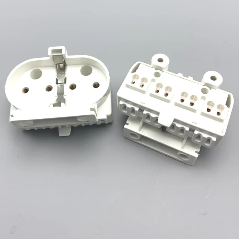 White 2G11 UV Light Base PL H Tube Lamp Holder 2A 500V Fluorescent Lamp Socket Converter T110 Desktop Led Lighting Accessories