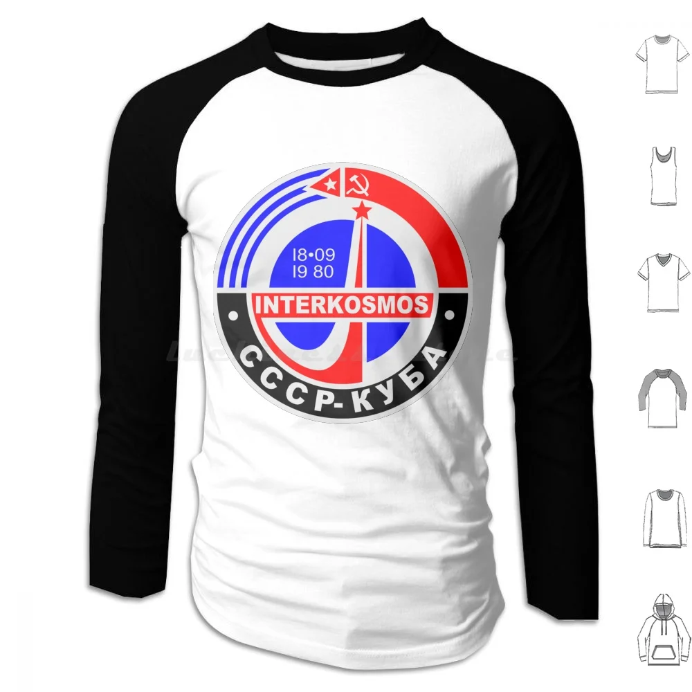 Интеркосмос 1980s Soviet Space Program Hoodies Long Sleeve Интеркосмос 1980s Soviet Space Program Flags Of The