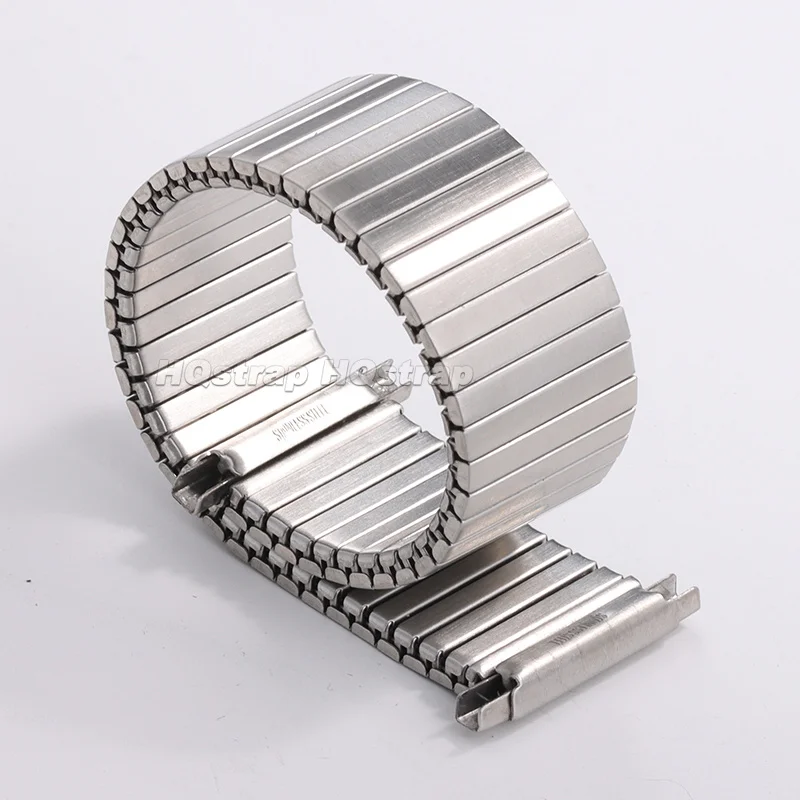 Elastic Stainless Steel Watch Band 16‑22mm Flexible Metal Wrist Strap Expansion Bracelet S/M/L/XL Size Replacement for Men Women