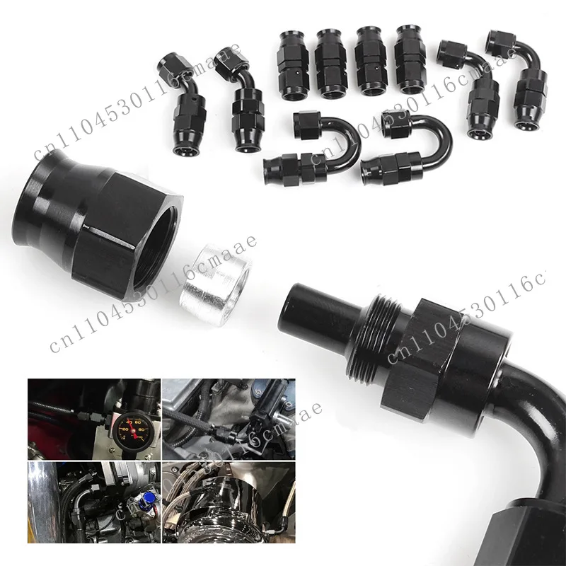 Automotive modification AN6/8/10 quick-leak anti-leak Teflon oil pipe oil cooling joints 0/45/90/180°C