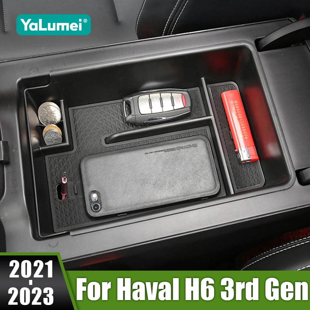 For Haval H6 3rd Gen 2021 2022 2023 GT DHT-PHEV Car Central Console Armrest Secondary Storage Box Holder Organizer Glove Tray