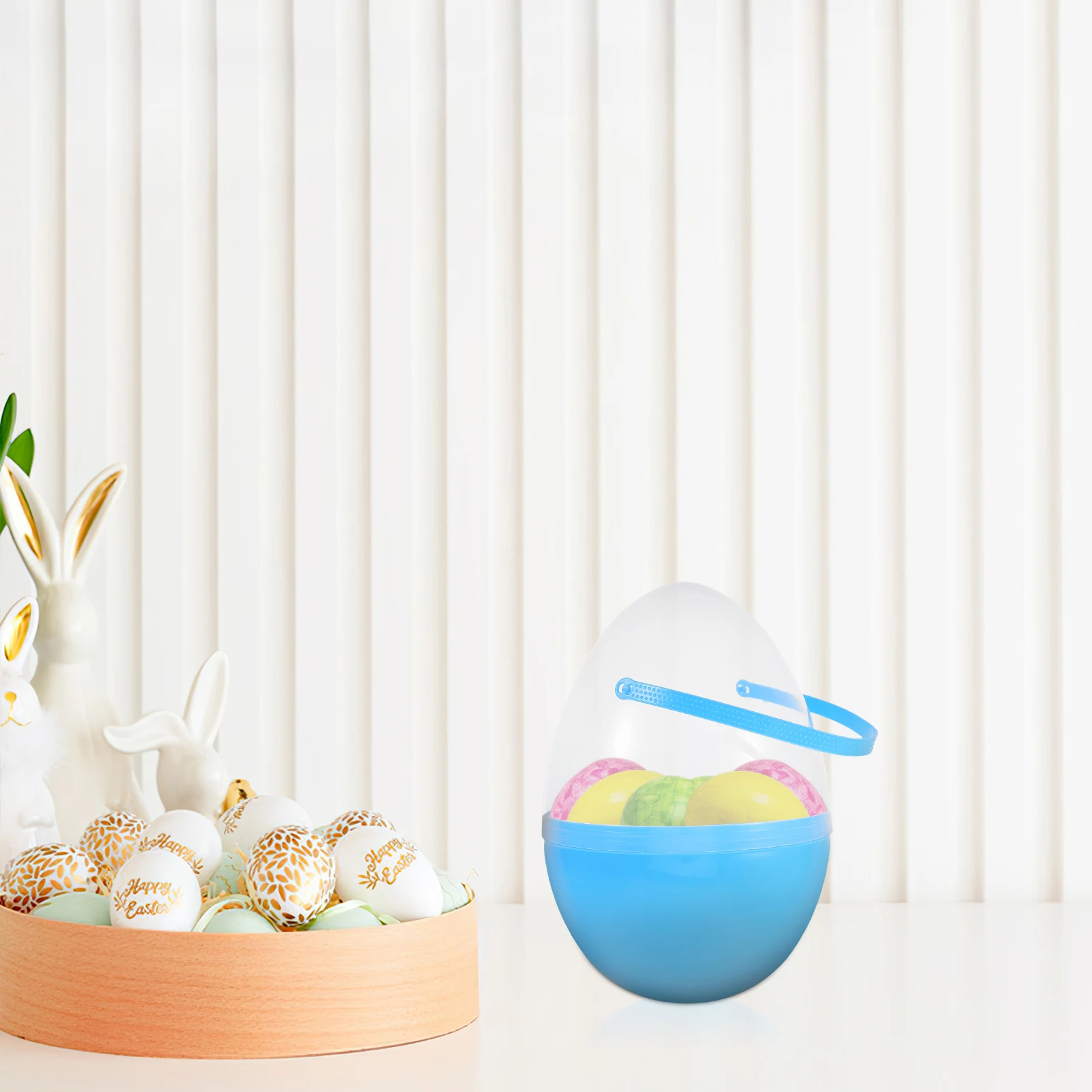 

Easter Eggs 25cm Openable Twist Handled Storage Large Containers Fillable Plastic Decorations Empty Easter Egg Basket