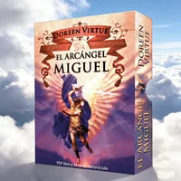 Tarjetas de oráculo versión española de 12x8,7 cm, cartas de oráculo del Arcángel Michael, juguetes para contar fortuna de 44 tarjetas, oráculo con palabras clave