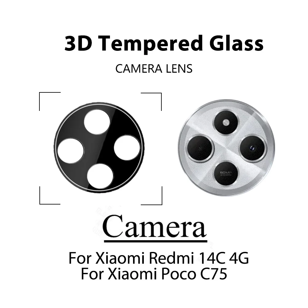 1~3pcs Mi PocoC75 3D Tempered Film For Xiaomi Redmi 14C 4G Lens Protective Glass For Xiaomi Poco C75 All Camera Screen Protector