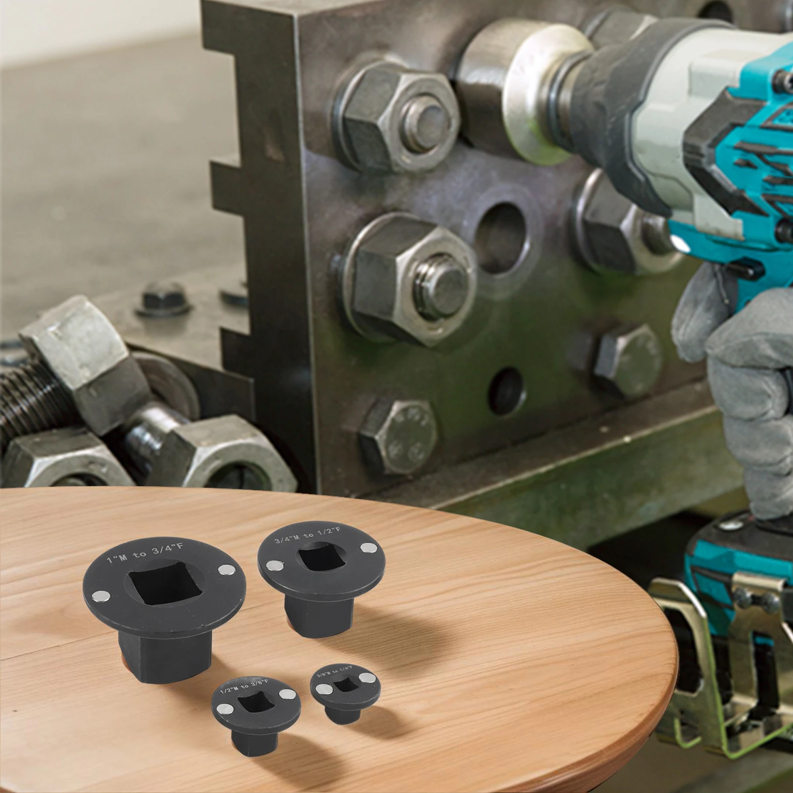 4個セット ロープロファイルソケットアダプターセット ドライブラチェットアダプターセット 自動車DIYツール用 3/4インチから1インチ、1/2インチから3/4インチ、3/8インチから1/4インチ