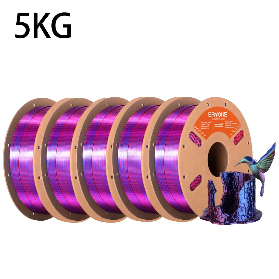 ERYONE Tri-Color Silk PLA 5 packs (5kg).
