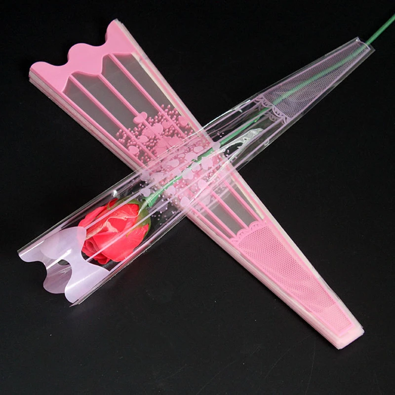 2000Pcs Single Rose Sleeves Flower Wrapping Bag Bouquet Packaging Bags Clear Cellophane Floral Wrappers