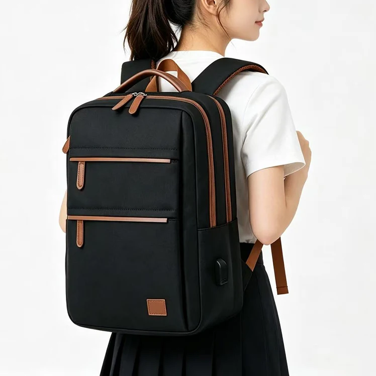 Large All-Black Laptop Backpack for Travel